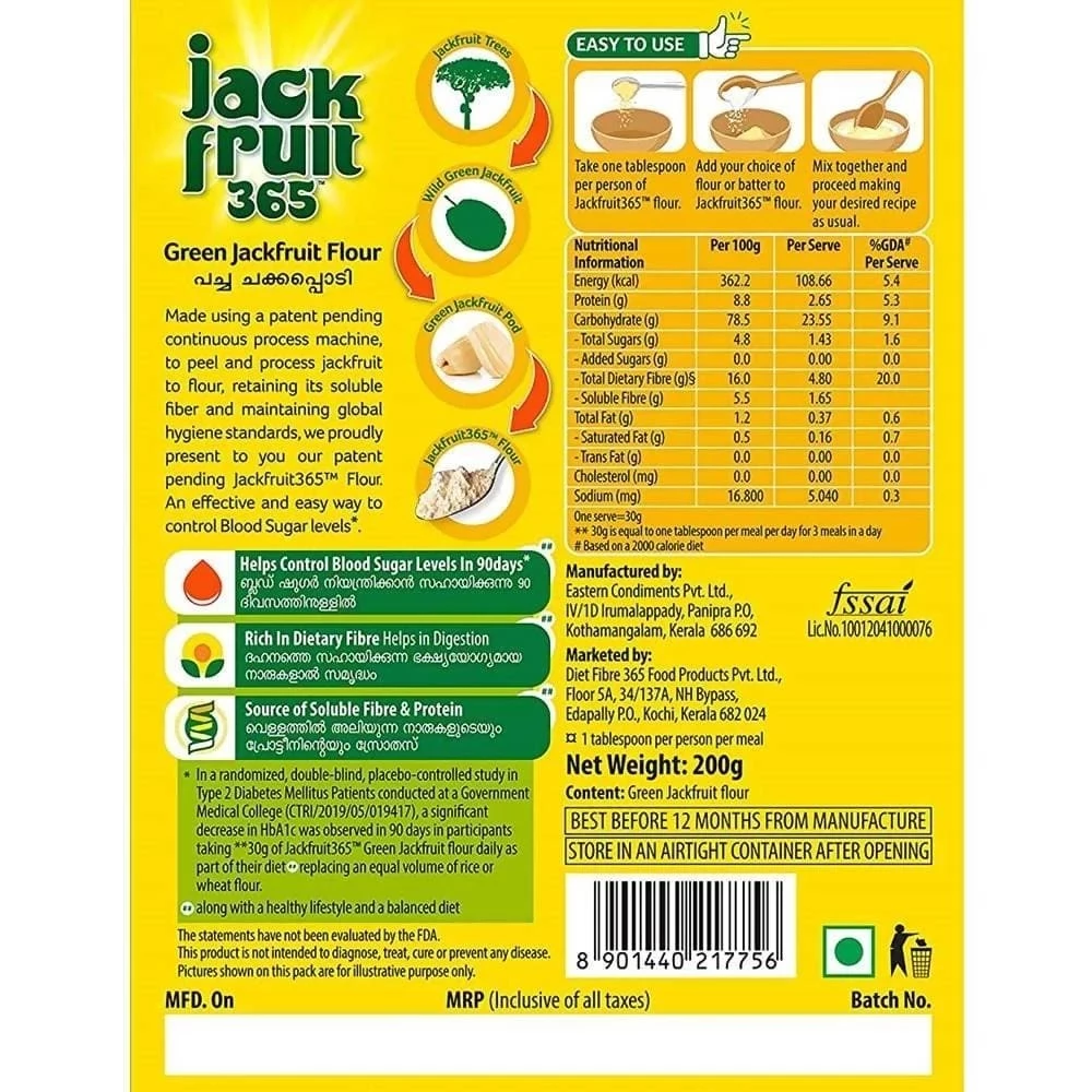 Eastern Jackfruit365 Green Jackfruit Flour, 200 g-2.webp